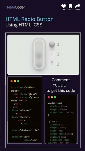 🎨 These Cool Radio Buttons Will LEVEL UP Your UI | HTML & CSS Only! 🔥 #coding #webdesign #python