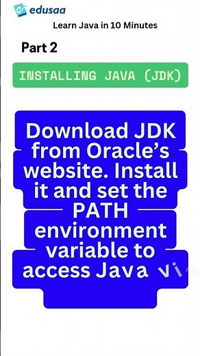 How to Install Java (JDK) – Step by Step | edusaa | #shorts