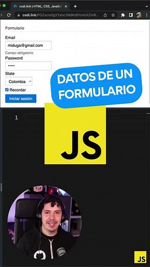 🤩 JAVASCRIPT para recuperar los datos de un FORM en 30 segundos