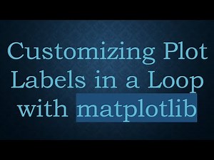 Customizing Plot Labels in a Loop with matplotlib