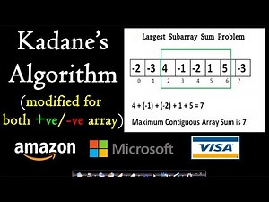 Kadanes algorithm | Longest sum contiguous subarray