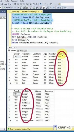 SQL: Update Values from Another Table using UPDATE Statement with Subquery in WHERE clause