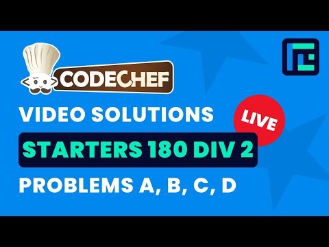 CodeChef Starters 180 | Video Solutions - A to D | by Pradyumn Kejriwal | TLE Eliminators