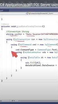 ADO.NET: Connect C# with SQL Server in Seconds! 🚀 #shorts