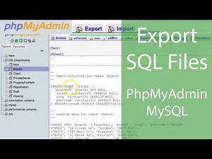 Export SQL Dump From PhpMyAdmin MySql