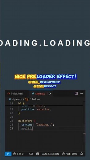How to Create an Awesome 🔥 Preloader Effect with HTML & CSS 🎨