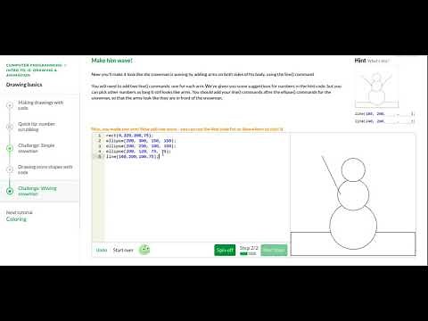 Khan Academy Waving Snowman Tutorial+ Overview!