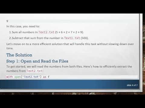 Efficiently Read and Subtract Numbers from Two Files in Python