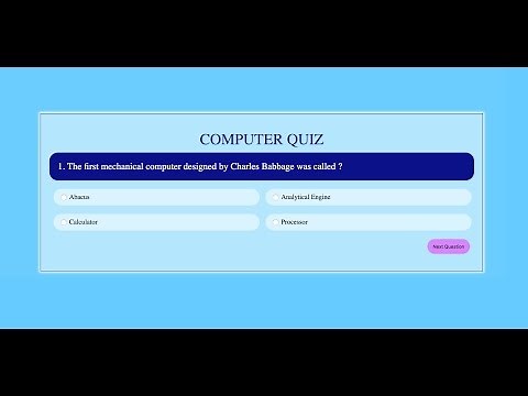 Quiz Application in JS - Part 1/2 | JavaScript Tutorials | Web Development Tutorials
