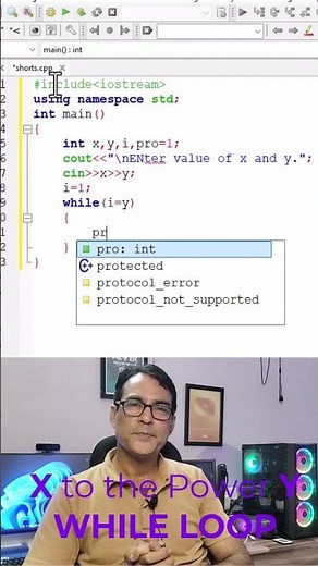 C++ Program to Calculate X Raised to Power Y Using While Loop #shorts