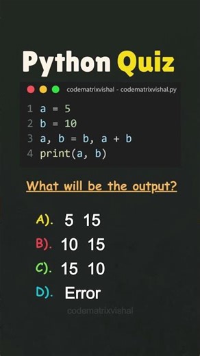 Python Quiz | What Will Be the Output of This Tuple Assignment Code | Python Shorts #python #quiz