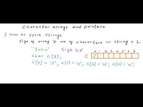 Character arrays and pointers - part 1