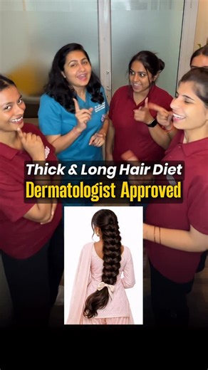 Dr. Isha V.Mittal - Skin, Hair & Aesthetics Expert on Instagram: "✨ Thick & Long Hair Diet (Dermatologist-Approved) If your hair is thinning, breaking, or refusing to grow… this is the truth most people don’t want to hear: 🧴 Haircare products don’t grow hair. Nutrition does. As a dermatologist, this is the exact nutrient framework I focus on before recommending any treatment 👇 🧬 IRON — Stops Hair Fall at the Root Iron delivers oxygen to hair follicles. Low iron = shedding, weak growth, chroni