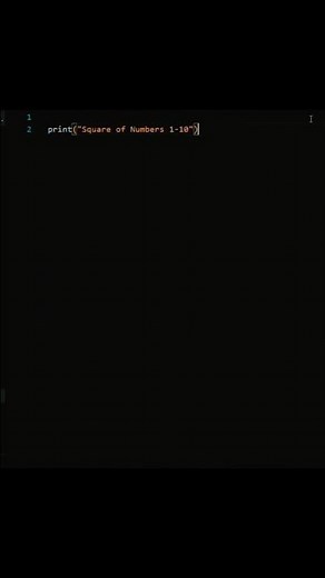 Print Squares 1–10 in Python (Super Easy!).#shorts #python #coding #programming