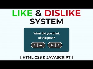 How To Make Like And Dislike System Using HTML CSS & JavaScript