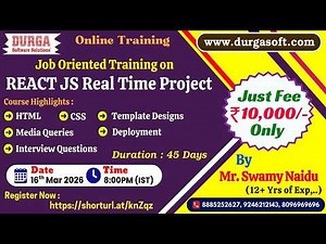 REACT JS Real Time Project Online Training @ DURGASOFT
