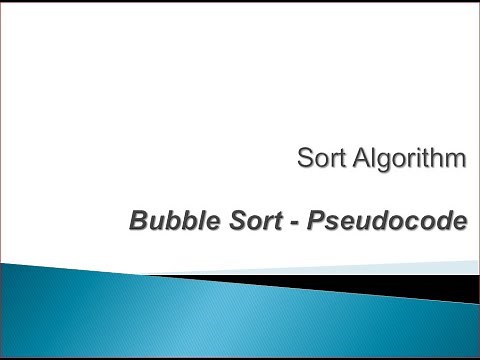 Bubble Sort Pseudocode