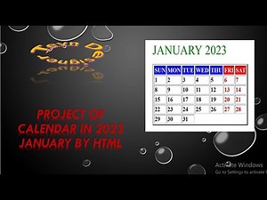 Creating Calendar Using HTML//How to Make Calendar With html //Design of Calendar Project HTML 2023.