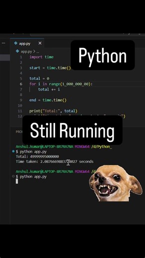 Speed Test Golang VS Python #golang #python #backendknights #yt