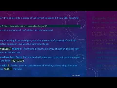 Dynamically Add Query Parameters from an Object in JavaScript