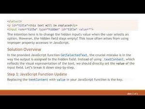How to Capture Selected Option Value in a Hidden Field with JavaScript