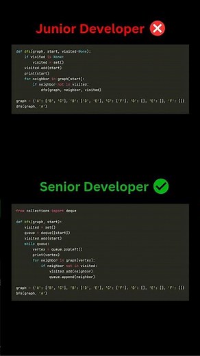 Python vs Python: BFS vs DFS #GraphTraversalComparison