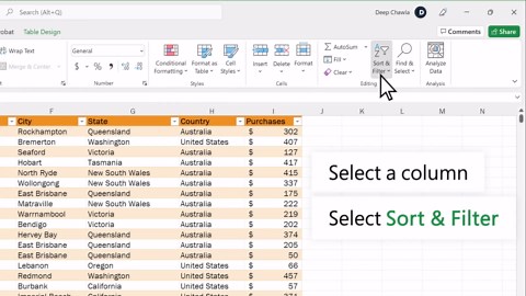 Sort data in a range or table in Excel