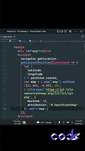 how to get your location & show the Map Using HTML CSS & Javascript