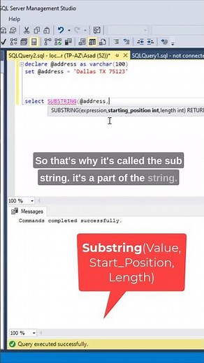 #SQL Exploring the Substring Function in SQL. #datascience #coding #programming