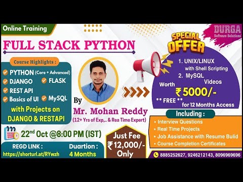 FULL STACK PYTHON Online Training @ DURGASOFT