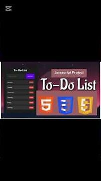 Complete To-Do List Project in JavaScript (with Delete Button+ Local Storage)