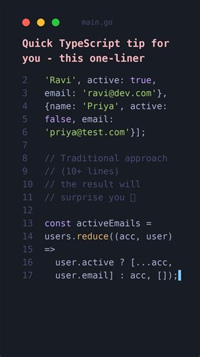 TypeScript trick that saves 10 lines ⚡ #typescripttips #programming #coding