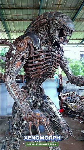 Making Xenomorph alien from scrap #metalart #alien #xenomorph #recycle #scrap #predator #art