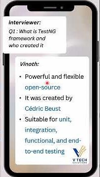 Interview Question: TestNG Q1 : What is TestNG Framework?