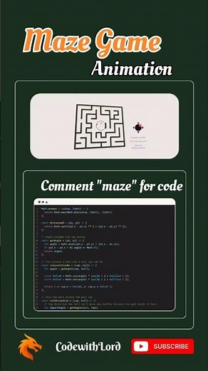 Maze Game Animation Using JavaScript | Interactive HTML Canvas Game 🚀 | CodewithLord