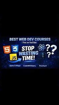Best Web Development Courses on YouTube (Free Roadmap) | Best Web Development Roadmap(CodeWithHarry)