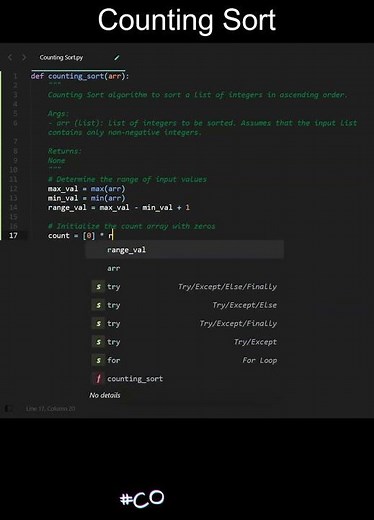 Counting Sort Code in Python | Sorting Algorithms | Python Coding Tutorial | Python Coding Interview