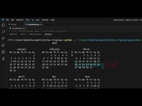 Python Calendar Program Tutorial | Display Month, Year & Current Date Calendar
