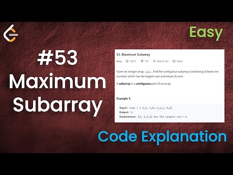 Maximum Subarray solution using Divide & Conquer | Greedy | Kadane