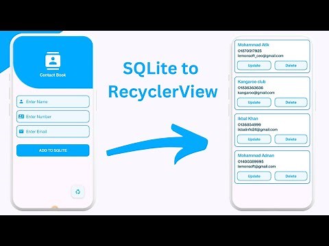 Recyclerview with Sqlite Database | Display SQLite data in RecyclerView