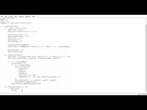 🧠 Memory Puzzle Game in Python | Tkinter GUI Project