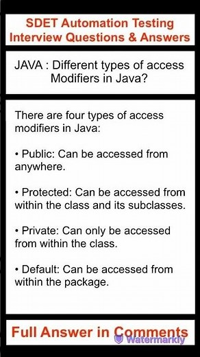 JAVA : What are the different types of access modifiers in Java?