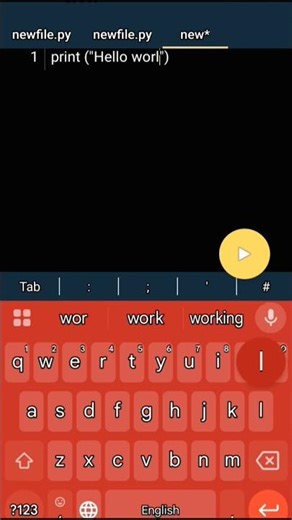 my first code in #python #programming #HelloWorld 😊 #pythonprogramming