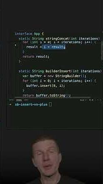StringBuilder.insert vs. String "+" #java #shorts #coding #airhacks