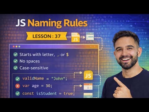 JavaScript Variable Naming Rules & Conventions | JS Identifiers | Lesson 37 (2026)