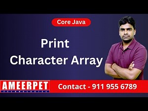 Java | Display Elements of Character Array | Ameerpet Technologies | By Srinivas
