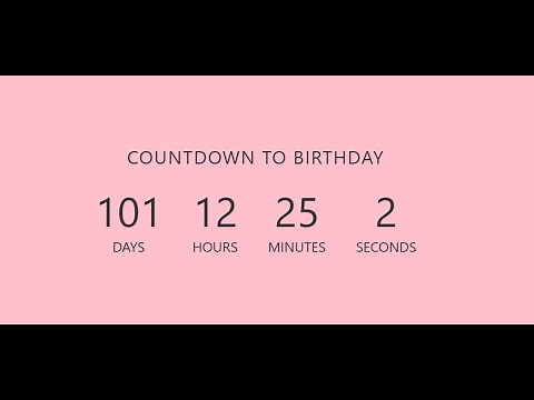 BIRTHDAY COUNTDOWN TIMER USING HTML CSS & JAVASCRIPT | BIRTHDAY CLOCK ANIMATION