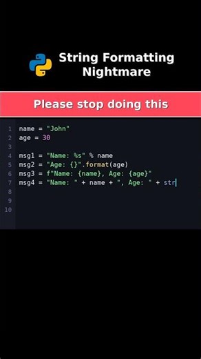 String Formatting Nightmare #badcode