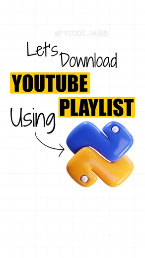 Akash • Python & Tech Enthusiast 🚀 on Instagram: "Comment “playlist” and I’ll send you the full source code. Download YouTube playlists easily using Python. This script shows how to set the best quality, save videos in an organized folder structure, and track progress in the terminal. You can also use the same method for single videos or even build a simple GUI."