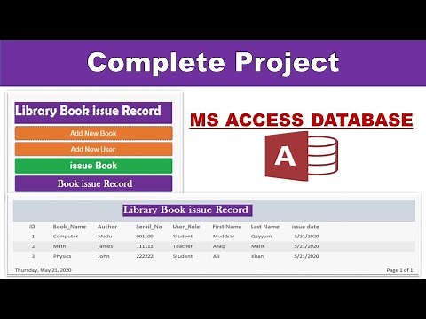 Library||Complete Microsoft Access Project|| Library Books issue Record Database||